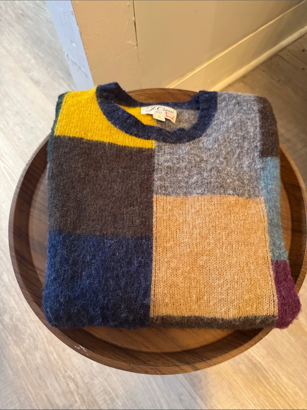 J. Crew Faux Patchwork Wool Sweater